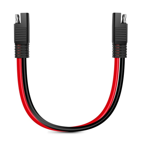 Nilight 12FT Cable DC Extension Cord 16AWG 2 Pin Wire Harness with 12V-24V Quick Connect/Disconnect SAE Connector with Dust Cap, Red, black
