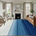 thumbnail image 2 of 8x10 Area Rugs, Navy Blue Ombre Non-Skid Rubber Backing Large Rectangle Rugs - Living Room Bedroom Home Office, Modern Abstract Art Blue White Striped Indoor Floor Mat Carpets Washable Rug, 2 of 9