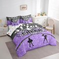 thumbnail image 3 of Manfei Cute Cheerleader Bedding Comforter Set 7-Piece,Girly Cheerleading King Bedding Sets,Purple Diamond Bed Sheets,Icrofiber Bedroom Decoration Reversible, 3 of 7