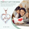 thumbnail image 4 of FENGGHAO Mothers Day Heart Pendant Necklace with Mom Letter Dainty Aluminum Alloy Jewelry Adjustable Chain Pink Tone Gift for Mom, 4 of 7