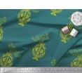 thumbnail image 2 of Soimoi Polyester Crepe Fabric Leaves,Bird & Floral Block Print Sewing Fabric Yard 52 Inch Wide, 2 of 3