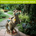 thumbnail image 5 of Garden Gnome Statues Outdoor Decor Dinosaur Eating Gnomes Garden Art Decoration, 5 of 6
