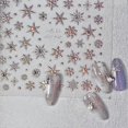 thumbnail image 4 of Laser christmas winter snowflake shiny rhinestone 5d embossed relief self adhesive nail art decoration sticker 3d manicure decal, 4 of 5