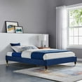 thumbnail image 2 of Platform Bed Frame, Twin Size, Velvet, Blue Navy, Modern Contemporary Urban Design, Bedroom Master Guest Suite, 2 of 6