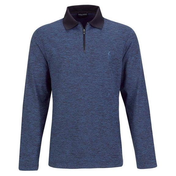 GOLFINO MODENA POLO LONG SLEEVE - Men's Performance Active Wear/ Resort Wear - Size 36 / Small - Indigo