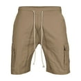 thumbnail image 4 of Shorts Men Summer Outdoors Casual Drawstring Printing Sport Shorts Pants Casual Shorts Men Khaki 3XL, 4 of 6
