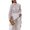 White, variant on Women Long Top Cutout Irregular Crochet Lace Floral Patchwork See-through Short Front And Long Back Blouse Half-High Collar Long Sleeve Dress