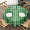 thumbnail image 3 of Green White Checkerboard Checkered Pattern Round Tablecloth 60"x60",Wrinkle Wipeable Table Cloth for Kitchen Dining Room Picnic Patio Party, 3 of 6