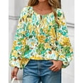 thumbnail image 6 of PRETTYGARDEN Boho Tops for Women Going Out Floral Long Sleeve Shirts Dressy Casual Work Blouses Drawstring Fall Outfits, 6 of 9