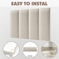 thumbnail image 5 of Yojoker Upholstered Wall Mounted Headboard, 3D Soundproof Wall Panels Peel and Stick Floating Headboards for Queen Size Bed, Boho Dorm Tufted Bed Headboard in Beige (9 Panels, 10" x 24"), 5 of 6