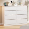 thumbnail image 5 of 51" Wide Storage Organizer Chest of Drawers, 8 Drawer Dressers, Chest of Drawers with Deep Drawers, Large Double Dresser for Closet with Wide Top, Horizontal Wooden Dresser for Living Room, Hallway, 5 of 8
