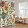 thumbnail image 4 of Bohemia Flowers Shower Curtain, Color Vintage Pesley Floral Leaf Plant Pattern Waterproof Shower Curtain Set with 12 Hooks Lightweight Bath Curtains Fabric Bathroom Decor 48x72 Inches, 4 of 9