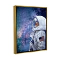 thumbnail image 3 of Stupell Industries Outer Space Astronaut Female Astronaut Lipstick Detail Metallic Gold Framed Floating Canvas Wall Art, 16x20, by Ziwei Li, 3 of 6