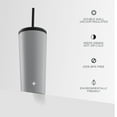thumbnail image 2 of JoyJolt Vacuum Insulated Tumbler with Flip Lid and Straw - 24 oz - Grey, 2 of 6