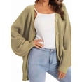 thumbnail image 2 of Cardigan Sweaters for Women Button-Down Long Sleeve Oversized Knit Outerwear Yellow Grey L, 2 of 6