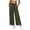Army Green, variant on Women's Wide Leg Palazzo Pants Dressy Casual Gaucho Pants Elastic Waist with Pockets