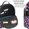 thumbnail image 5 of Lsque cartoon Skull rainbow space Pattern Backpack – School Travel Canvas Daypack with Ergonomic Padded Straps, Multiple Compartments & Leather Handle, 5 of 5