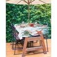 thumbnail image 3 of Ocean Coral Outdoor Tablecloth with Umbrella Hole and Zipper, Spillproof Table Cloth for Rectangle Tables, Dinner/Picnic/Patio/Party Table Cover Watercolor Summer Shell, 3 of 6