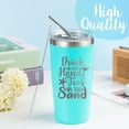 thumbnail image 3 of Beach Gifts for Women or Men, 20oz Vacuum Insulated Stainless Steel Travel Tumbler with Lid, Beach Themed Gifts, Gifts for Beach Lovers, Blue (Drink in My Hand, Toes in The Sand), 3 of 6