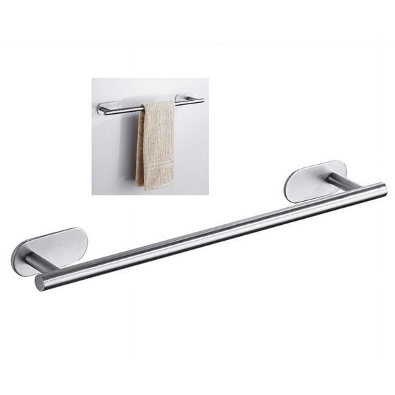 20 Inchs Towel Bar Self Adhesive Wall Mounted Stainless Steel Rustproof Polished Bathroom Kitchen No Drill Matte Modern Decoration Rack Hardware Hanger Chrome