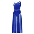 thumbnail image 3 of Sholeno Robe de Danse Lyrique pour Filles Ballet Patinage Artistique Longue Robe Justaucorps de Gymnastique Sans Manches Bleu Royal 6, 3 of 8