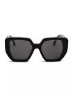 Gucci GG 0956S 003 Black Gold Cat Eye Grey Lens Oversized Sunglasses New 54mm