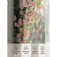 thumbnail image 3 of Pink Roses Spring Floral Sheer Curtains for Living Room Bedroom Summer Botanical Flowers Sheer Curtains 63 Inch Long 2 Panels Set Light Filtering Curtain Window Treatments Drapes for Dining Room, 3 of 6