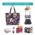 thumbnail image 6 of ZICANCN Skulls Flowers Tote Bag, Grocery Bags Reusable Shopping Bags with Handles Durable Foldable Washable for Women Men, 6 of 8
