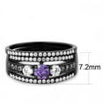 thumbnail image 2 of Luxe Jewelry Designs Women's Black Ion Plated Stainless Steel Ring with Amethyst CZ - Size 6, 2 of 4