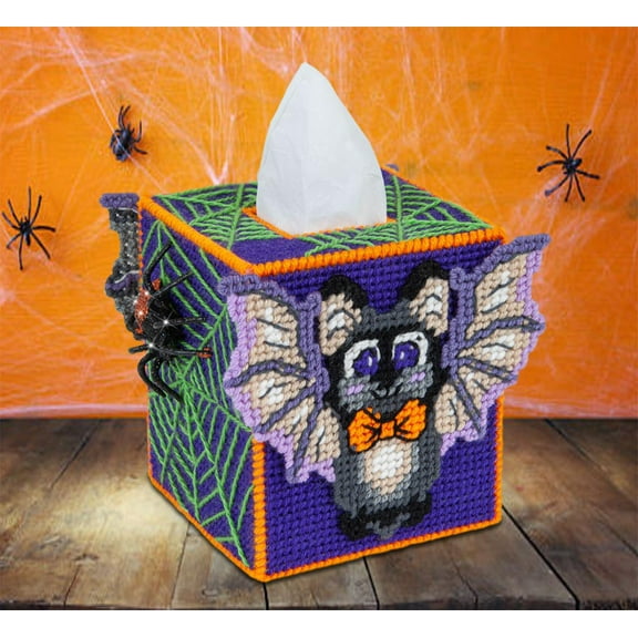 Barnaby The Bat Plastic Canvas Tissue Box Cover Kit