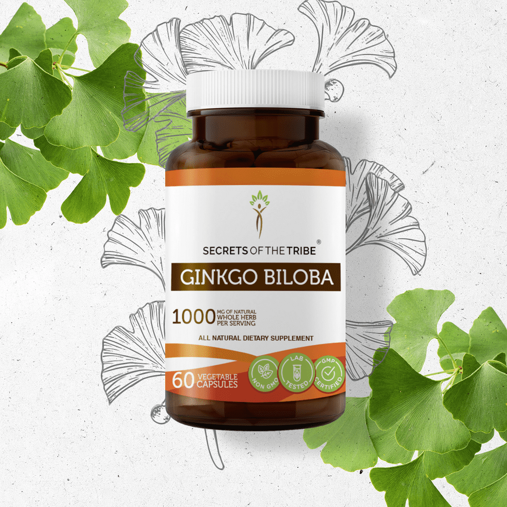 Secrets of the Tribe Ginkgo Biloba 60 Capsules, Organic Leaf Expands