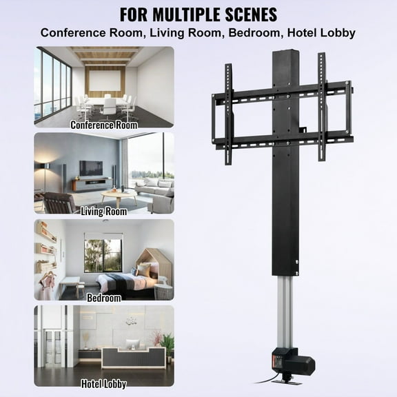 60" TV Motorized Lift Mount - 31" Stroke Length, Remote Adjustable 42-73", Supports 132 lbs, Wall Bracket