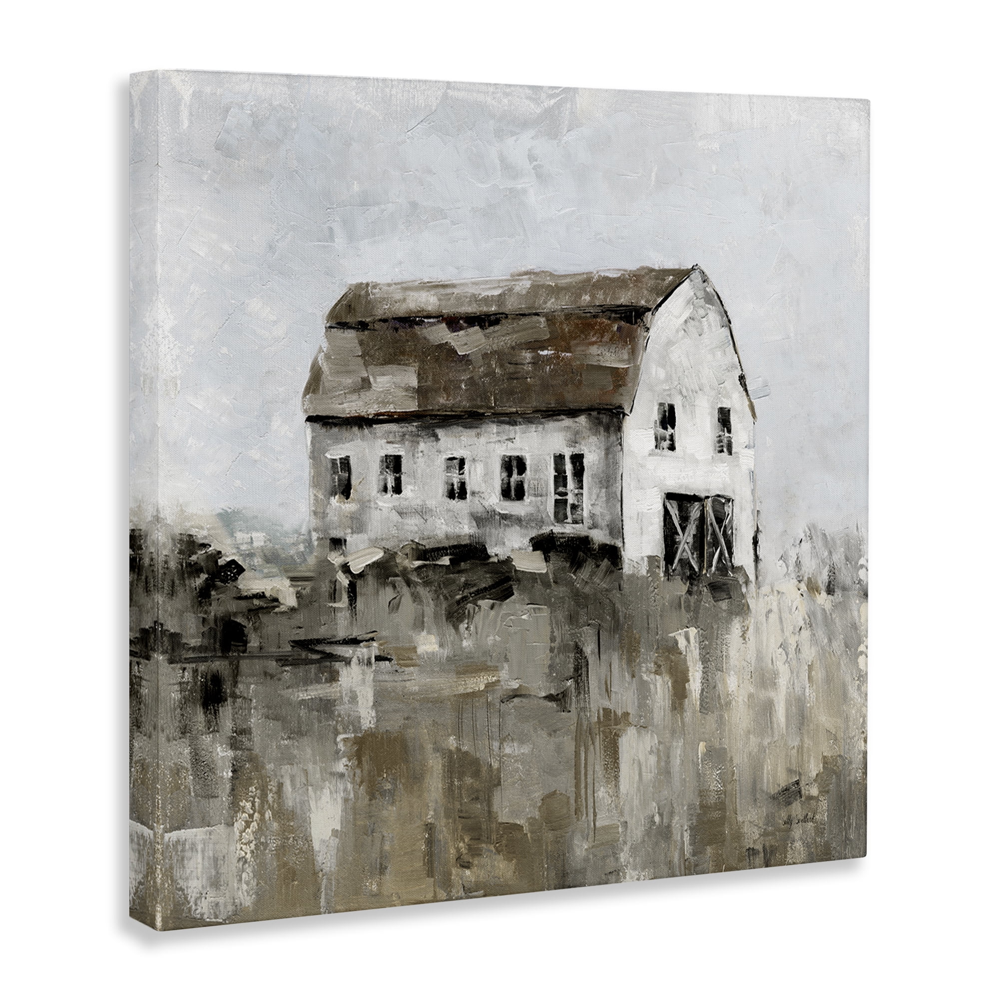 Stupell Industries Rustic Muted Farmhouse Landscape & Nature Painting Wrapped Canvas Art Print Wall Art, 36 x 36