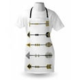 thumbnail image 3 of Arrow Apron Old Fashioned Arrow Figures Tribal Vintage Native Primitive Country Ethnic Elements, Unisex Kitchen Bib Apron with Adjustable Neck for Cooking Baking Gardening, Yellow Black, by Ambesonne, 3 of 3
