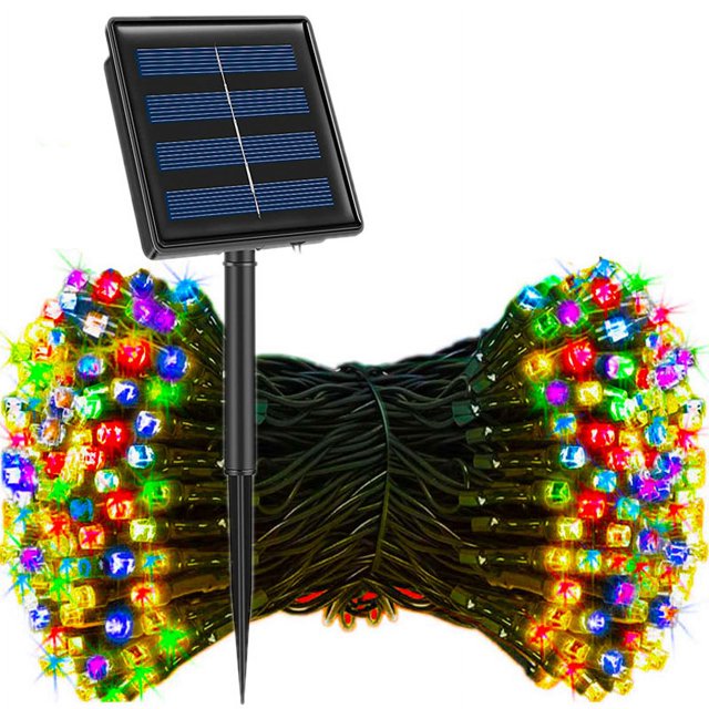 Guirnalda de luces alimentadas por energía Solar para exteriores, guirnalda de luces alimentadas por energía Solar, 8 modos, 33m, decoración de jardín y boda, resistente al agua, 330LED