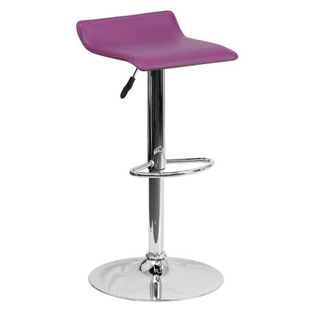 Flash Furniture Contemporary Vinyl Adjustable Height Barstool with Chrome Base, Multiple Colors