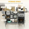 thumbnail image 4 of HOMCOM Kitchen Island on Wheels, Kitchen Cart with Wheels, Gray, 4 of 8