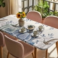 thumbnail image 3 of Thanksgiving Table Cloths for 5 Foot Rectangle Tables, Fall Country Blue White Pumpkin Leaves Patio Waterproof Elastic Fitted Tablecloths, Washable Rectangular Table Cover for Camping, 3 of 8