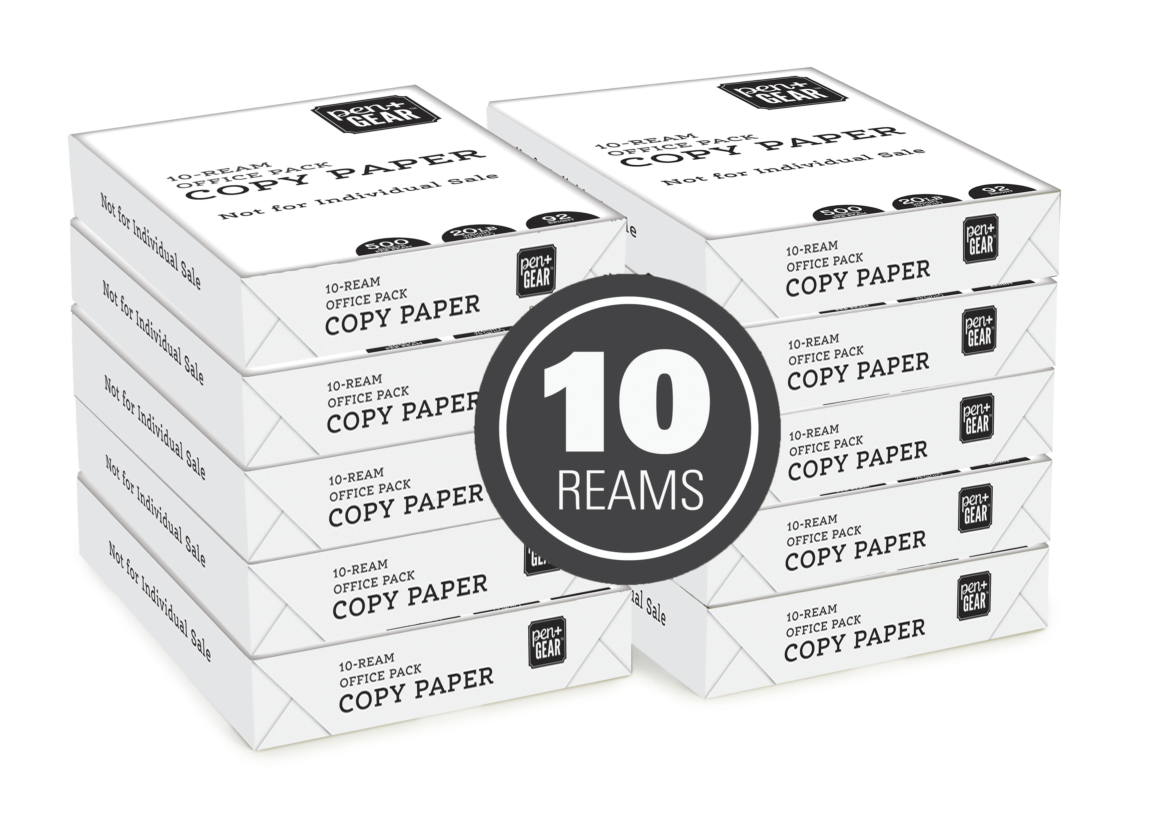 Copy/Fax/Ink Printer Paper, 92 Brightness, 20 lb., Letter, 10 Reams, 5,000  Sheets/Carton