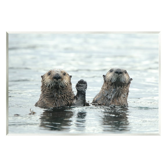 Stupell Industries Peeking Otters in Water Animals & Insects Photography Unframed Art Print Wall Art, 15 x 10