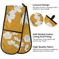 thumbnail image 2 of Yayeee Double Oven Mitt Kitchen Heat Resistant Baking 35" x7" Quilted Glove, White Flowers, 2 of 6