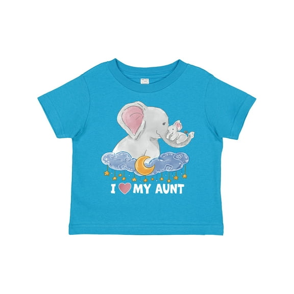 Inktastic I Love My Aunt Cute Elephants with Moon and Stars Boys or Girls Toddler T-Shirt