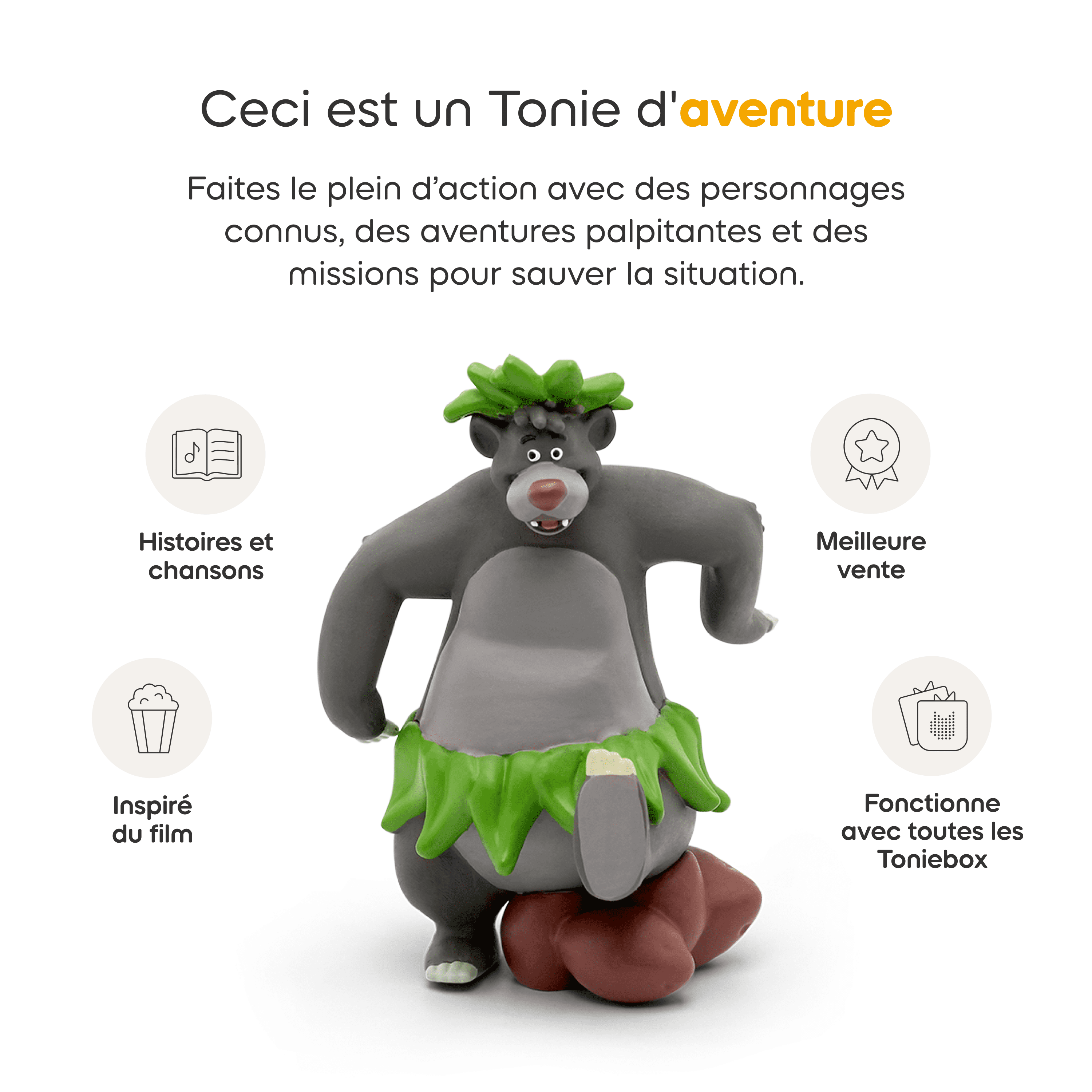 Figurine Audio pour la Toniebox - Le Livre De La Jungle (En Français) TONIE S