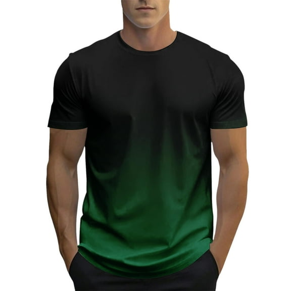 Mens Golf Polo Oversized Crew Neck Short Sleeve City Print Basic Loose Sports Mens Workout Shirts,Dark Green,6XL