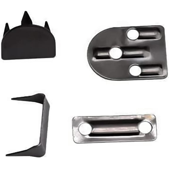 Metal Hooks and Eyes Closure Set – Heavy-Duty No-Sew Black Nickel 4-Part Trouser Fasteners for Pants, Skirts, and Shorts – 4 Sets per Pack