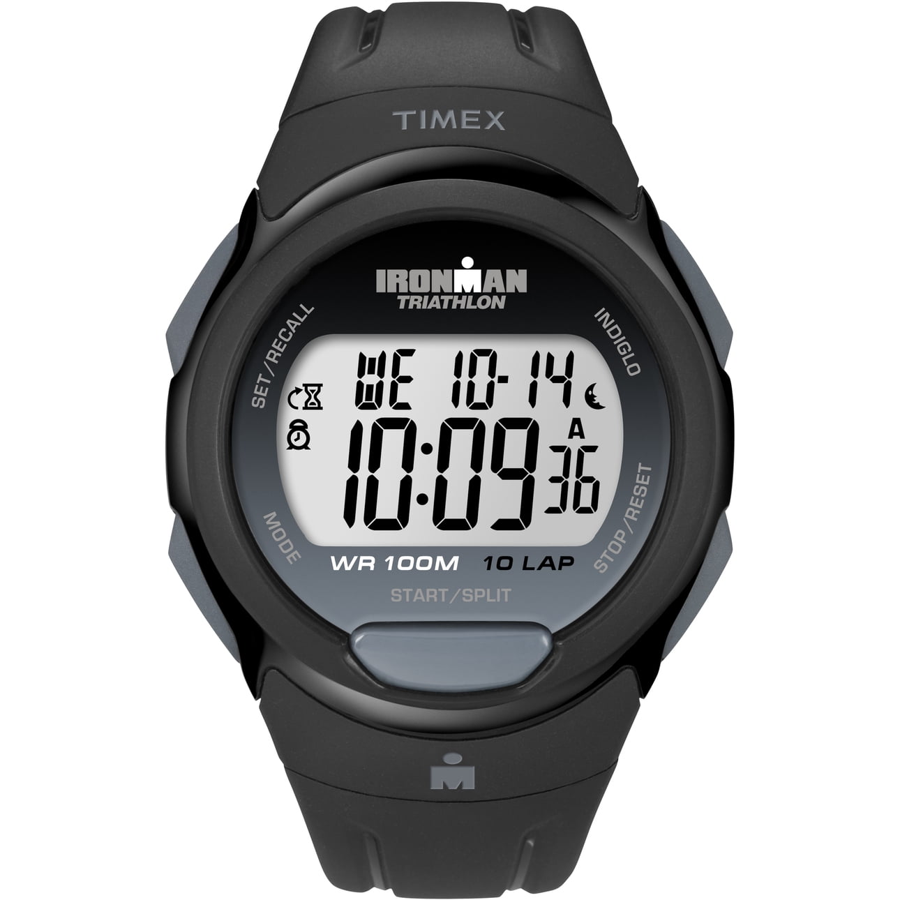 TIMEX Men's IRONMAN Essential 10 Black/Gray 40mm Sport Watch, Resin Strap