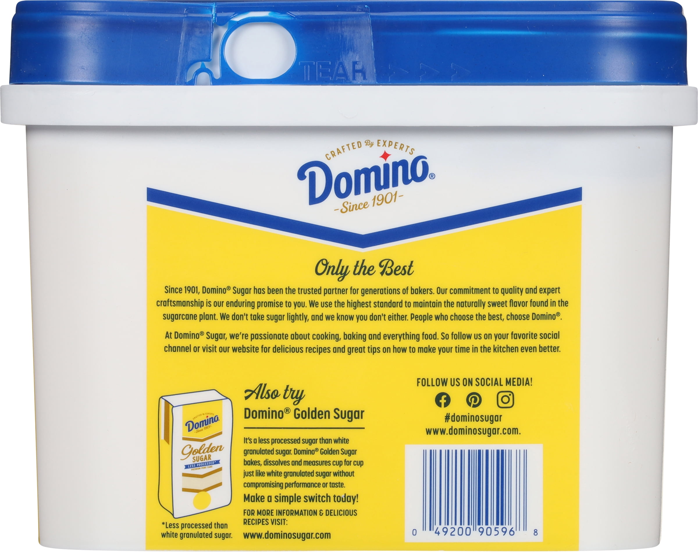 (6 pack) Domino Premium Pure Cane Granulated Sugar, 3.5 lb Tub