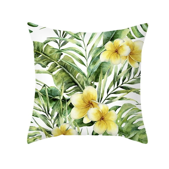 Clearance Hot Sales! Green Botanical Jungle Collect Design Pillowcase Sofa Cushion Tropical Rainforests Leaf Decorative Throw Pillow Case Cushion Cover Home Sofa Decor Fleece Printed Pillows