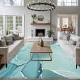 thumbnail image 3 of Large Area Rug 8'x10', Turquoise Non-slip Runner Carpet for Living Room/Bedroom/Office, Modern Marble Ink Painting Abstract Art Outdoor Indoor Rectangle Area Rug Floor Mat for Kitchen/Dining Room, 3 of 9