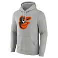 thumbnail image 2 of Men's Heather Gray Baltimore Orioles Official Logo Fitted Pullover Hoodie, 2 of 3